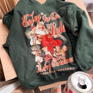 Enjoy a Soda at Christmas, Santa 90’s Oversized Sweatshirt